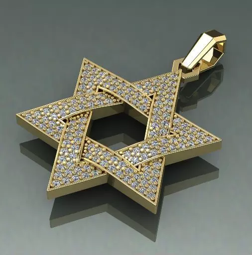Star of David pendant Model 1608 3D print model_0