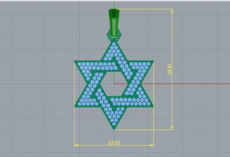 Star of David pendant Model 1608 3D print model_5