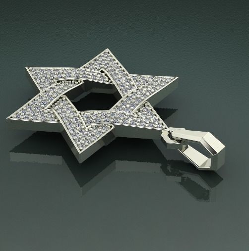 Star of David pendant Model 1608 3D print model_1