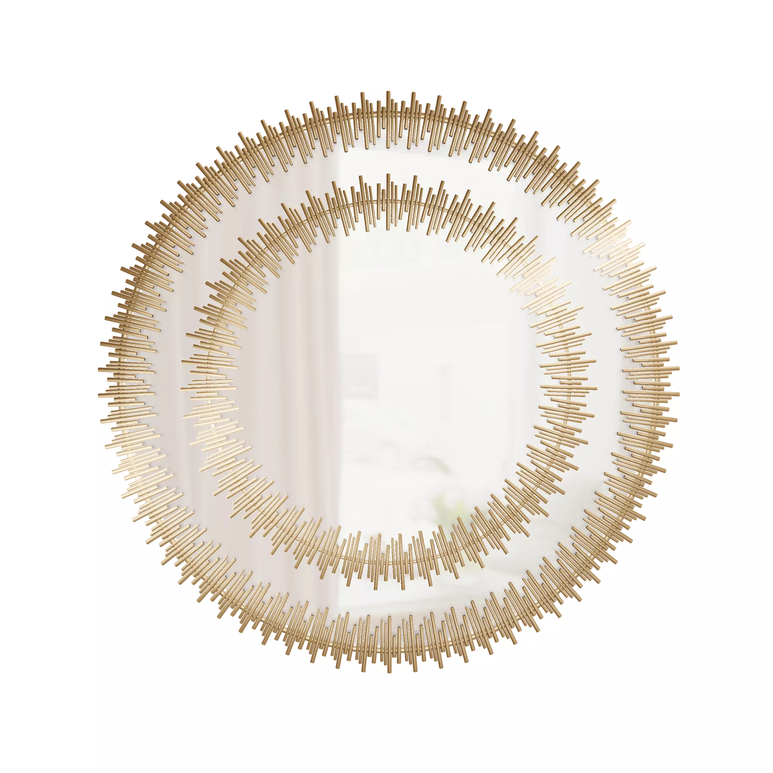 wall-mirror gold mirror with circular design Free 3D model
