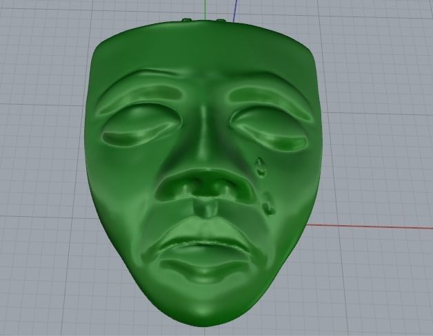 Pendant Mask Comedy and tragedy Model 1618 3D print model_4