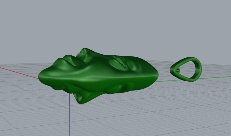 Pendant Mask Comedy and tragedy Model 1618 3D print model_5