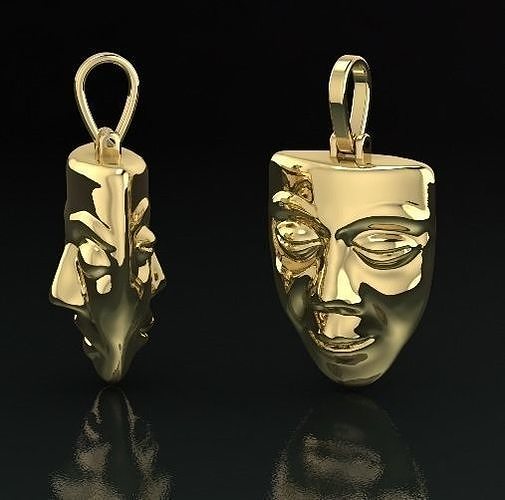 Pendant Mask Comedy and tragedy Model 1618 3D print model