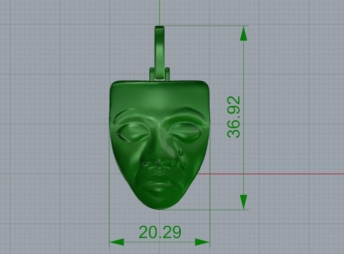 Pendant Mask Comedy and tragedy Model 1618 3D print model_6