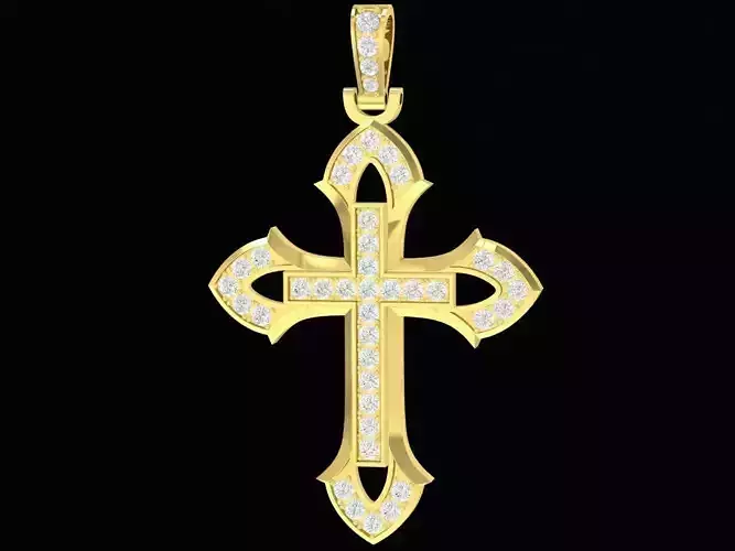 Diamond Cross Pendant Jewelry Model 3353  Description 3D print model