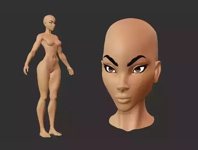 Stylized Female Basemesh inspired in J Scott Campbell ZTL OBJ