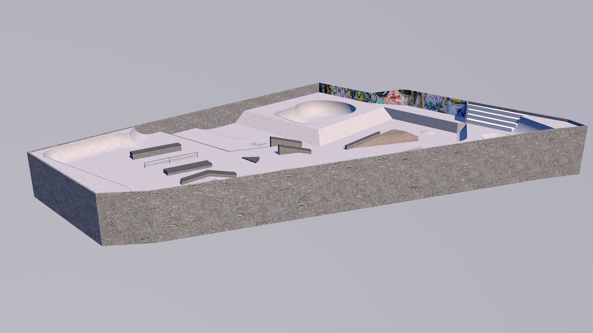 SKATE PARK Low-poly 3D model_2