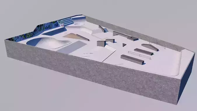 SKATE PARK Low-poly 3D model