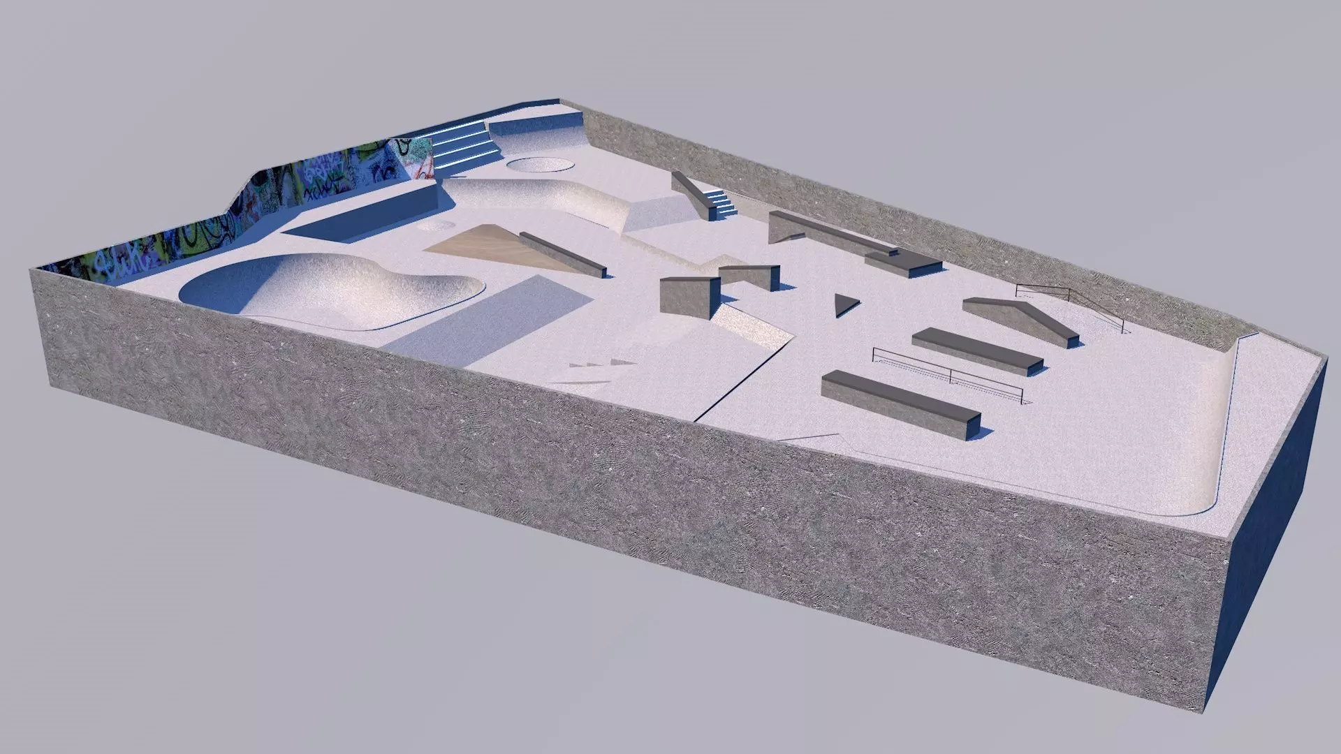 SKATE PARK Low-poly 3D model_0