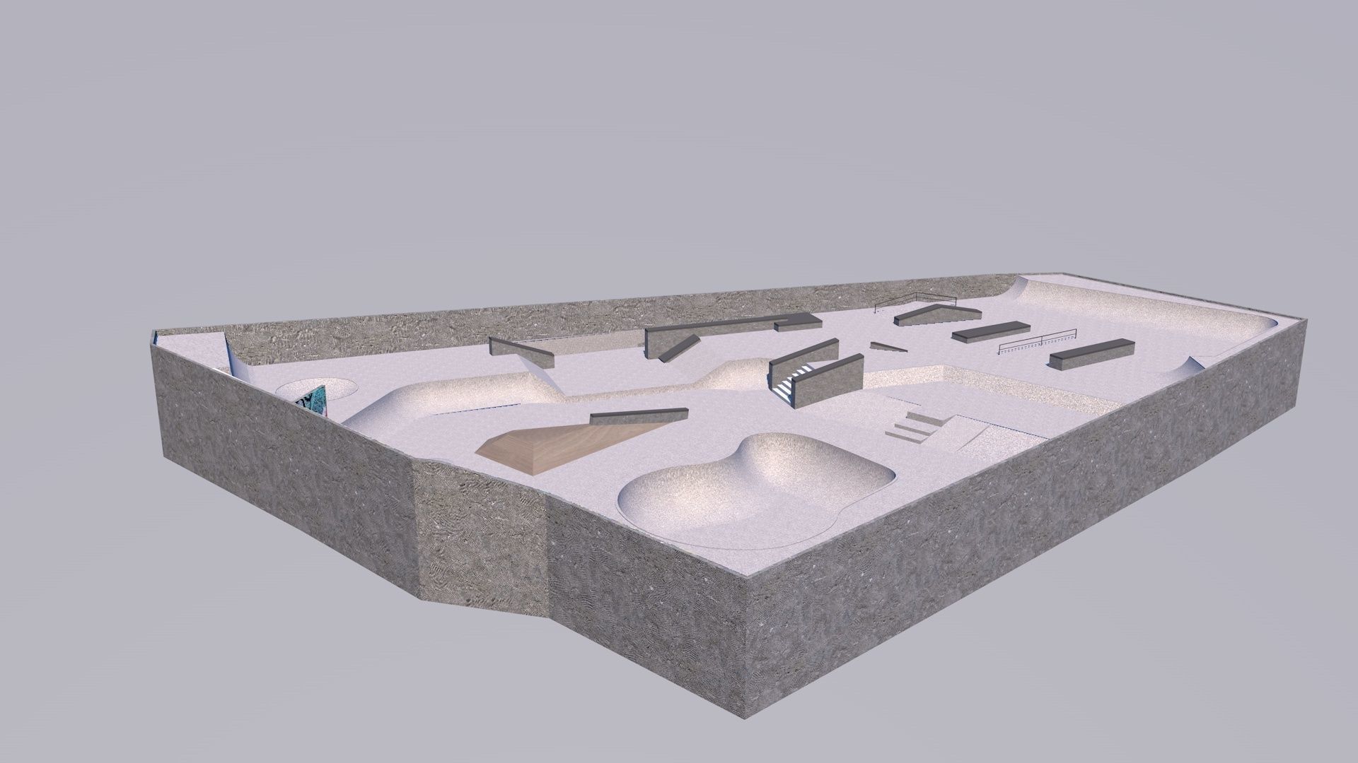 SKATE PARK Low-poly 3D model_3