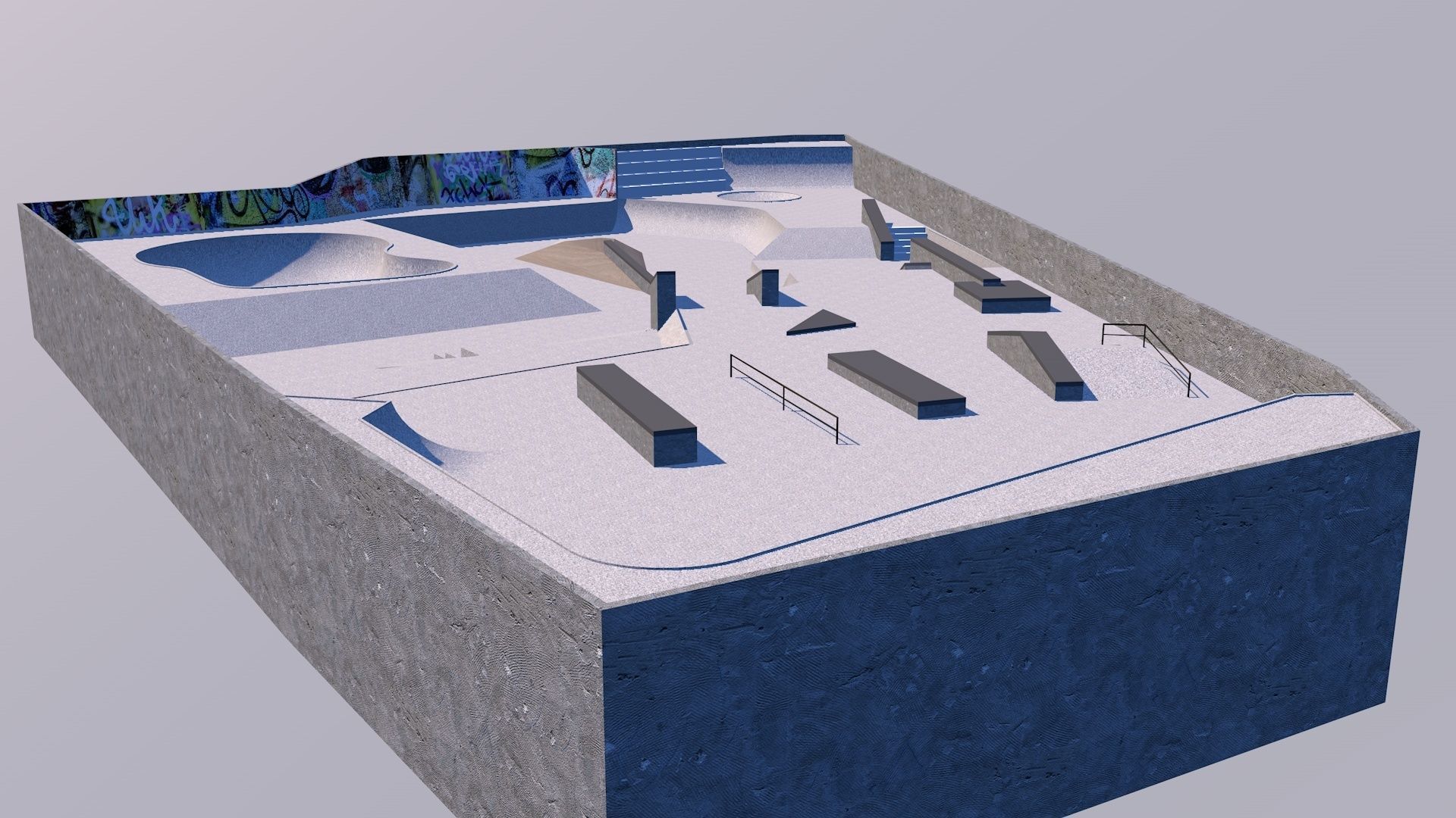 SKATE PARK Low-poly 3D model_1