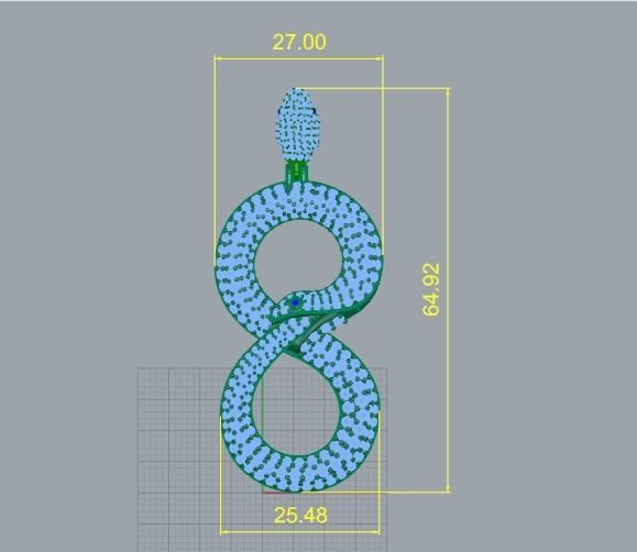 Pendant Snake Model 1610 3D print model_6