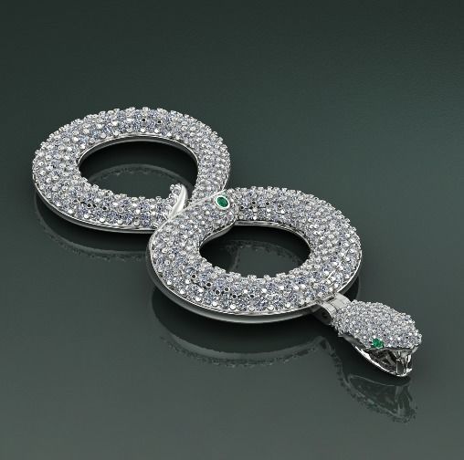 Pendant Snake Model 1610 3D print model_1