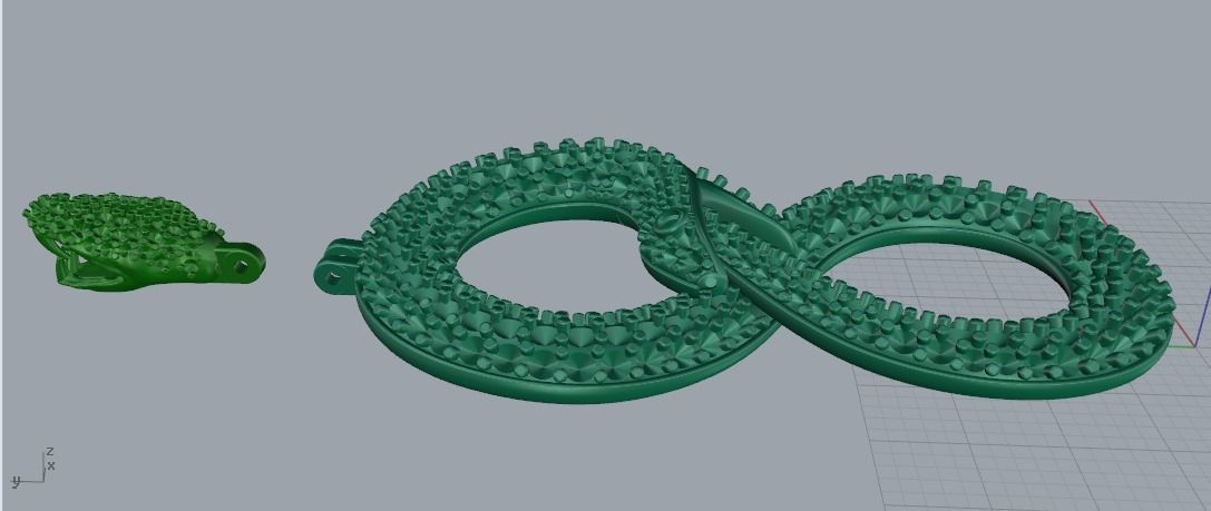 Pendant Snake Model 1610 3D print model_5