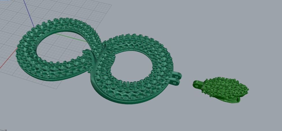 Pendant Snake Model 1610 3D print model_4