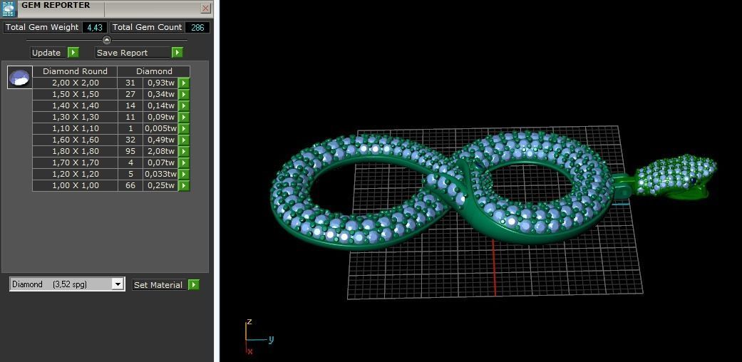 Pendant Snake Model 1610 3D print model_8