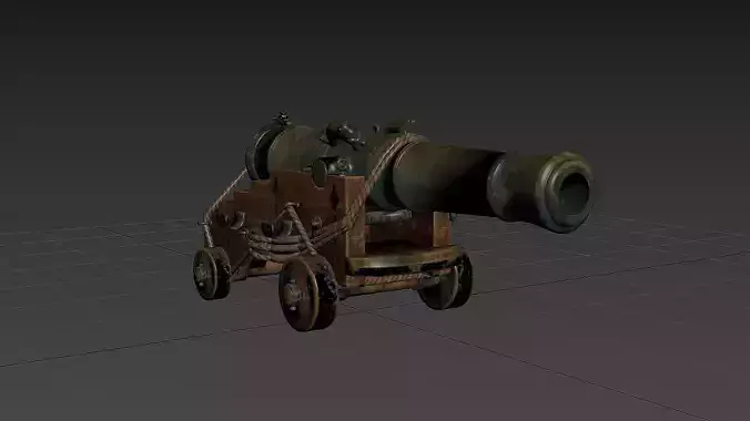 Navy cannon for ships 3D model