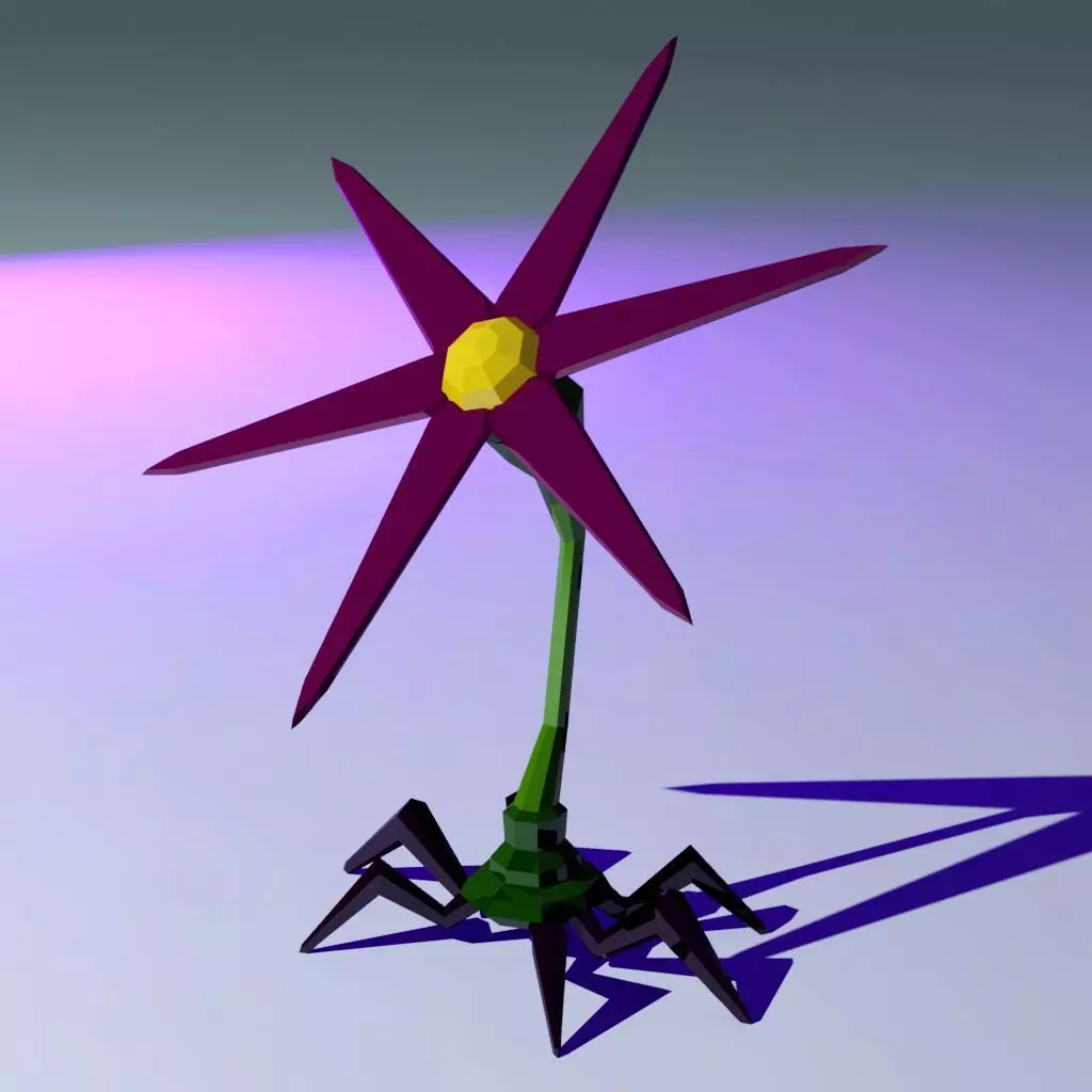 Spider Flower Creature Enemy Free low-poly 3D model