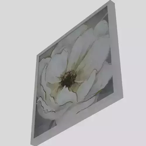 White Flower Wall Frame Archviz 3d Model