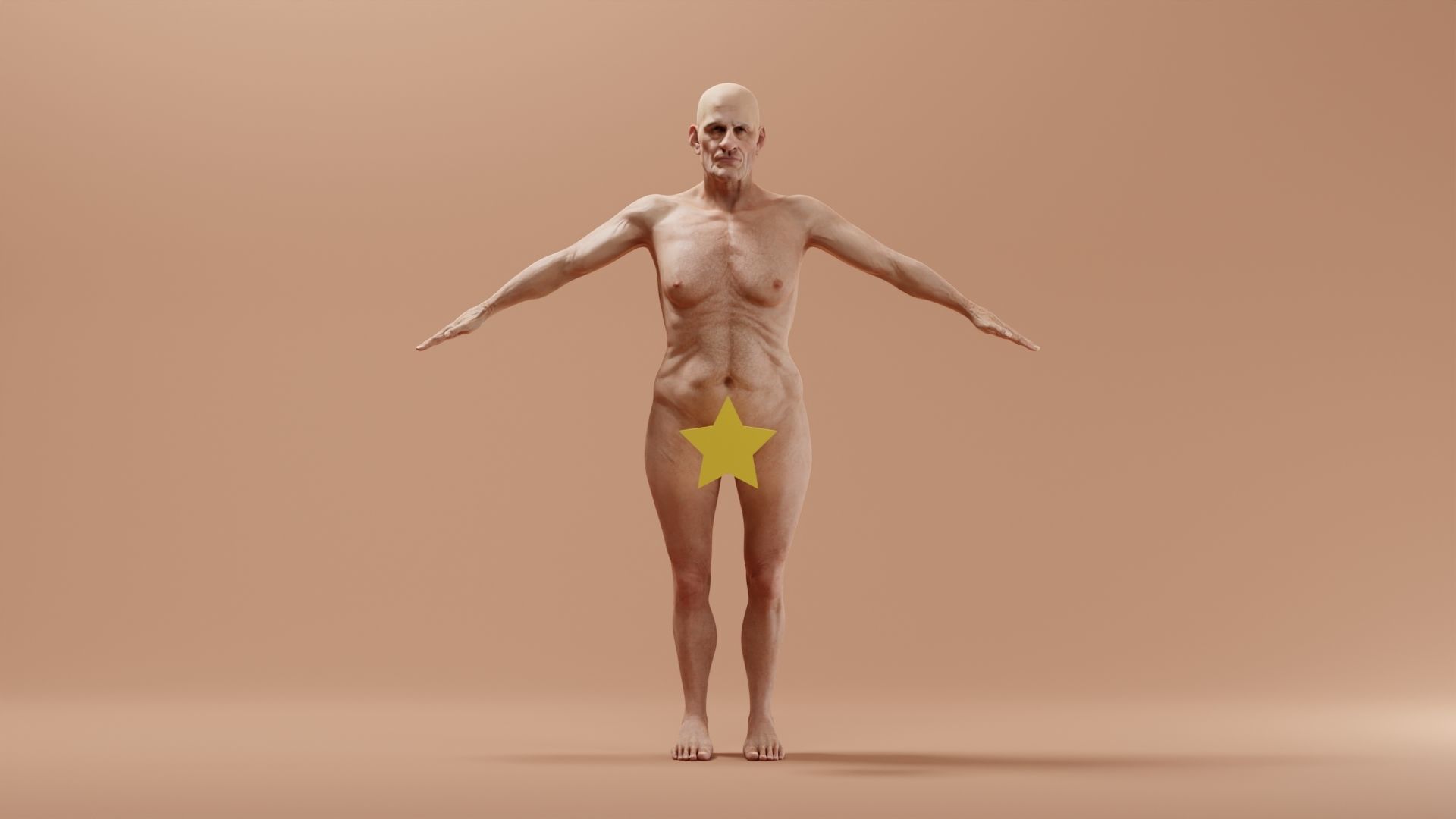 Realistic Male Character - Grandpa Bucky 3D model_2