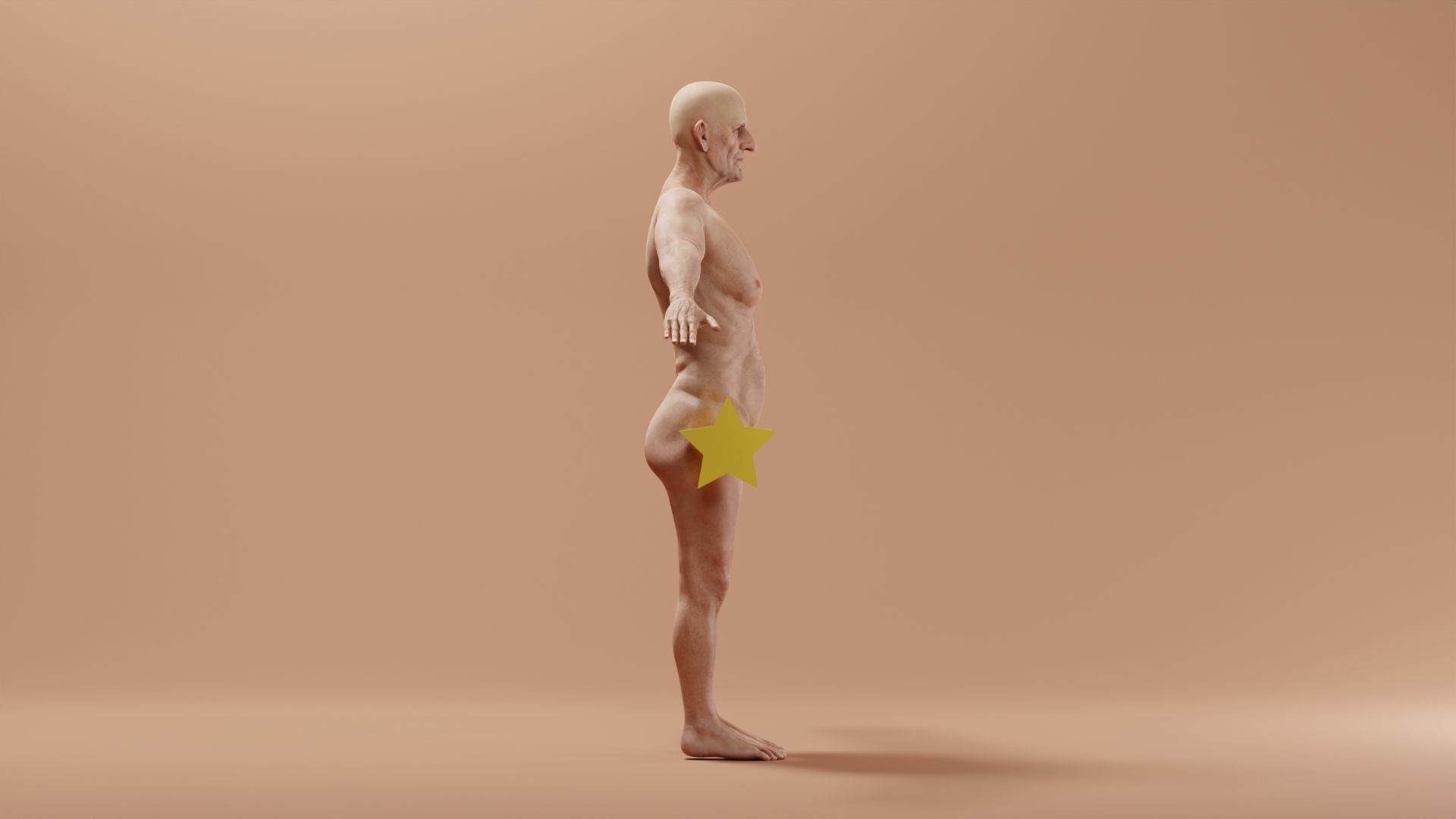 Realistic Male Character - Grandpa Bucky 3D model_3