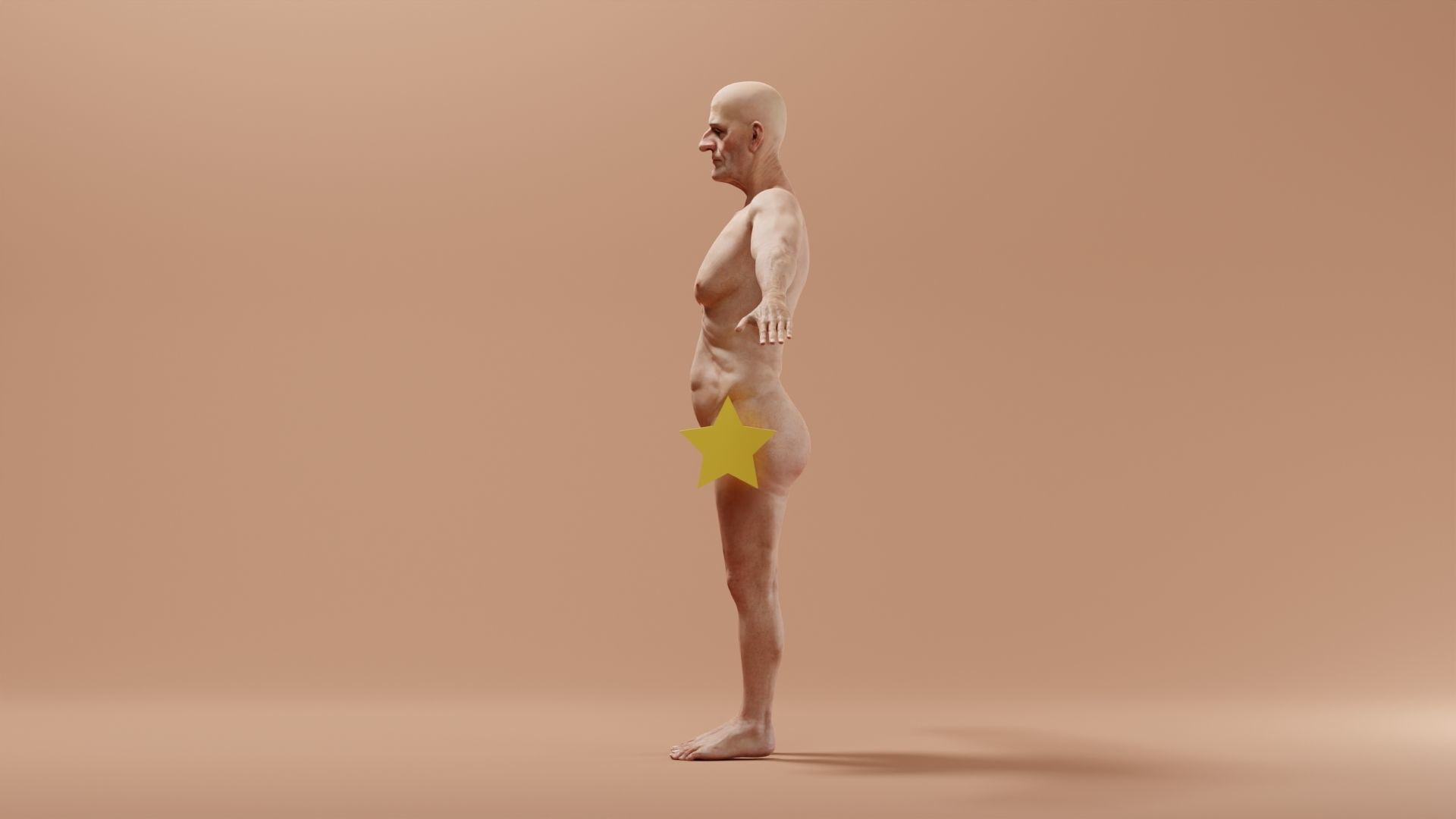 Realistic Male Character - Grandpa Bucky 3D model_5