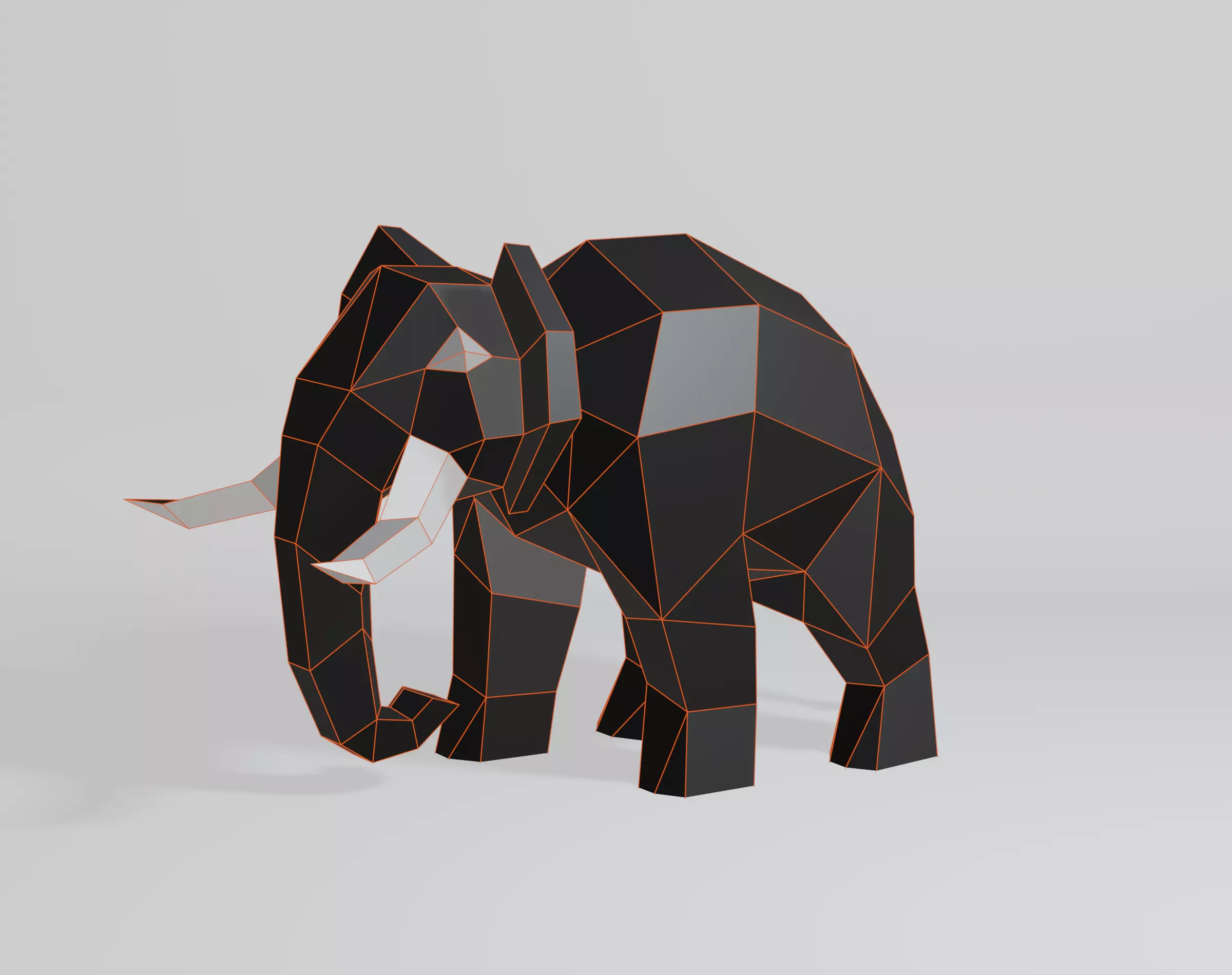 Geometric Elephant Low-poly 3D model_0