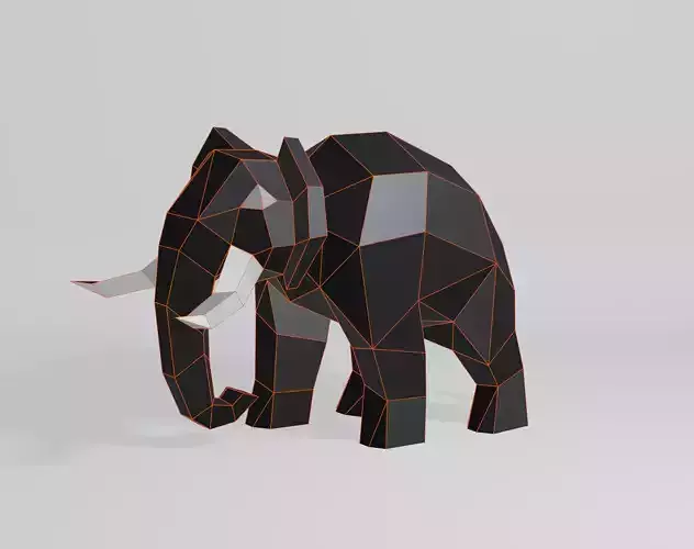 Geometric Elephant Low-poly 3D model