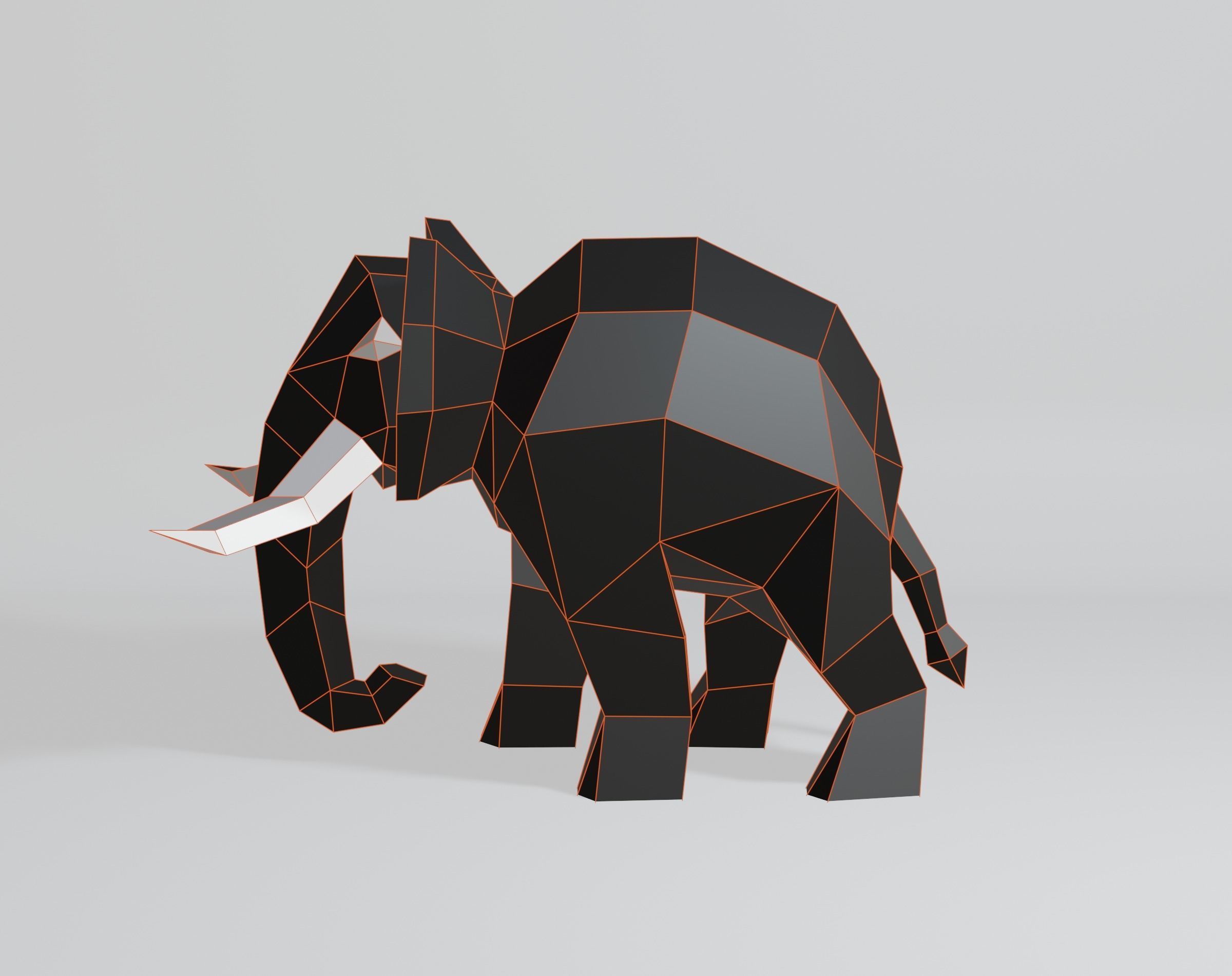 Geometric Elephant Low-poly 3D model_2
