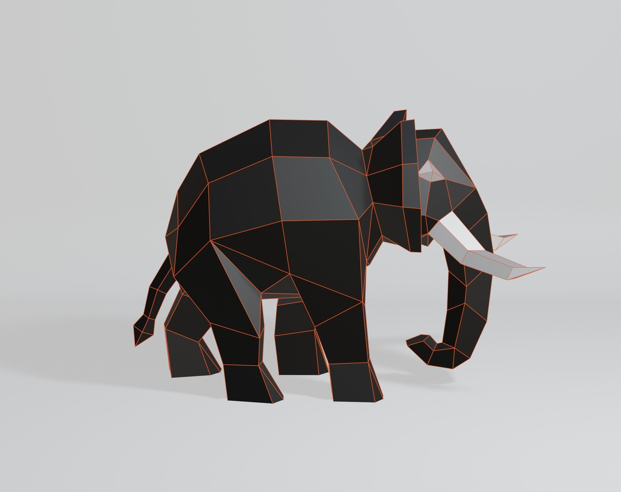 Geometric Elephant Low-poly 3D model_1