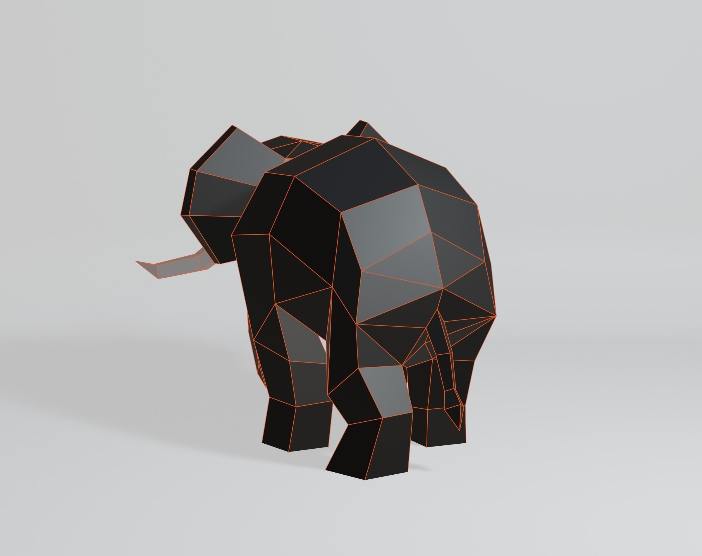 Geometric Elephant Low-poly 3D model_7