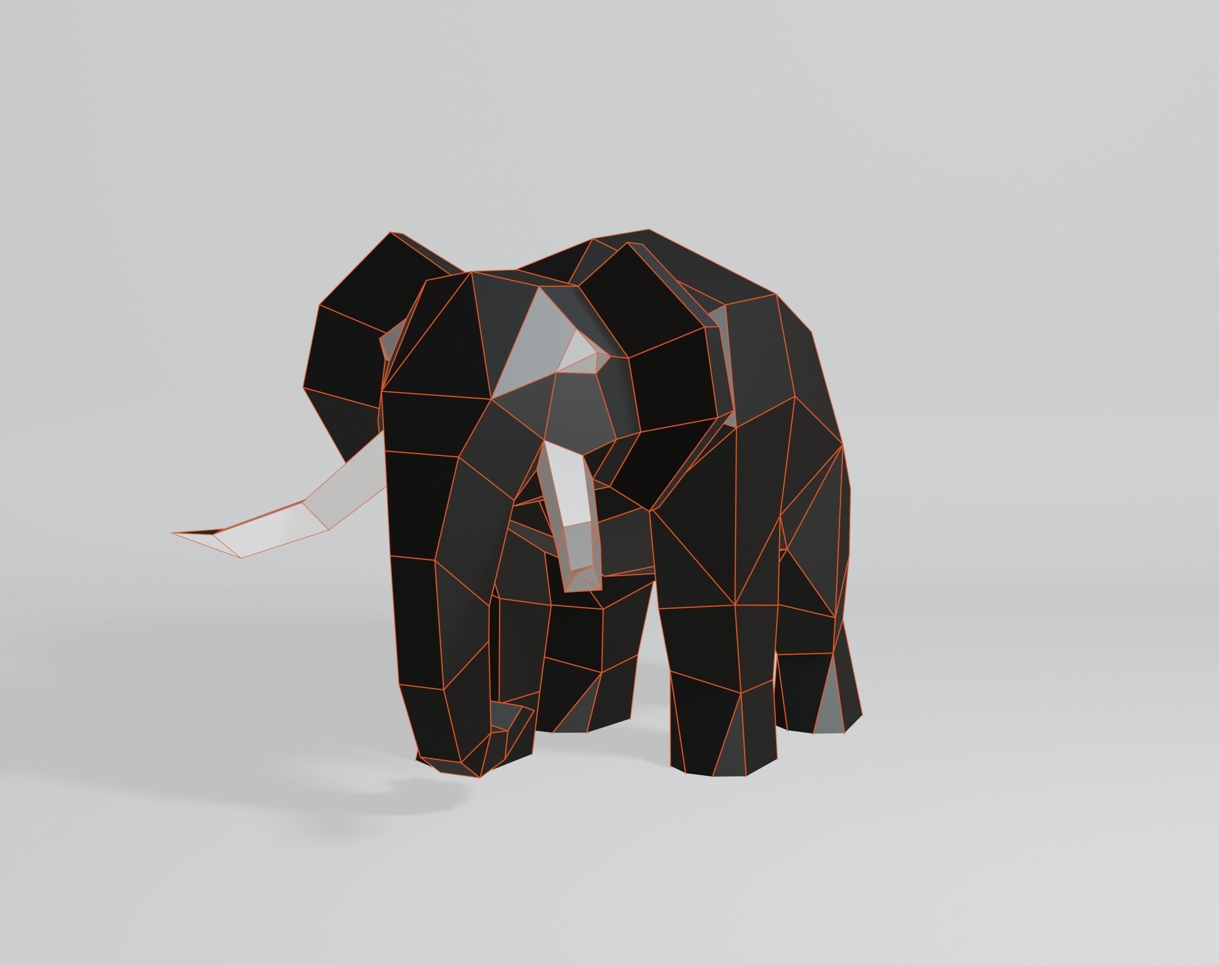 Geometric Elephant Low-poly 3D model_9