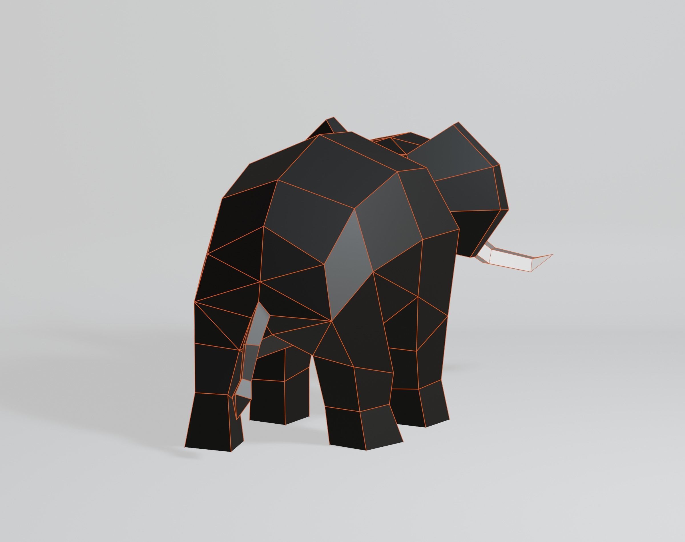 Geometric Elephant Low-poly 3D model_3