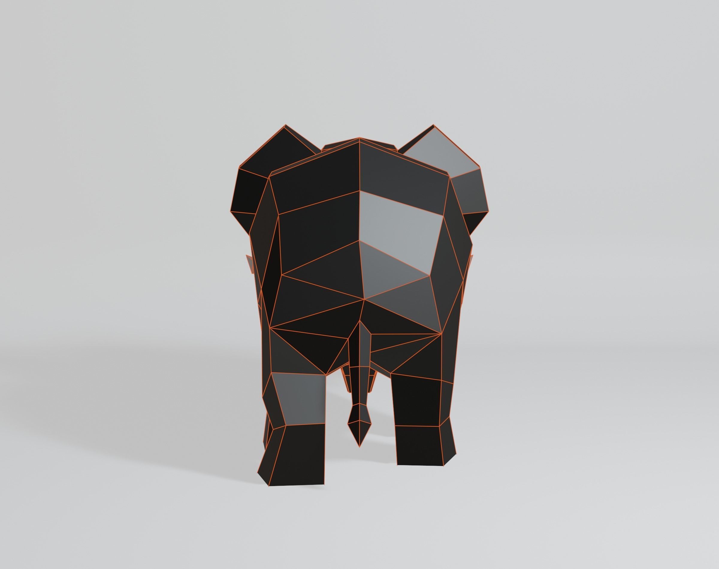 Geometric Elephant Low-poly 3D model_4