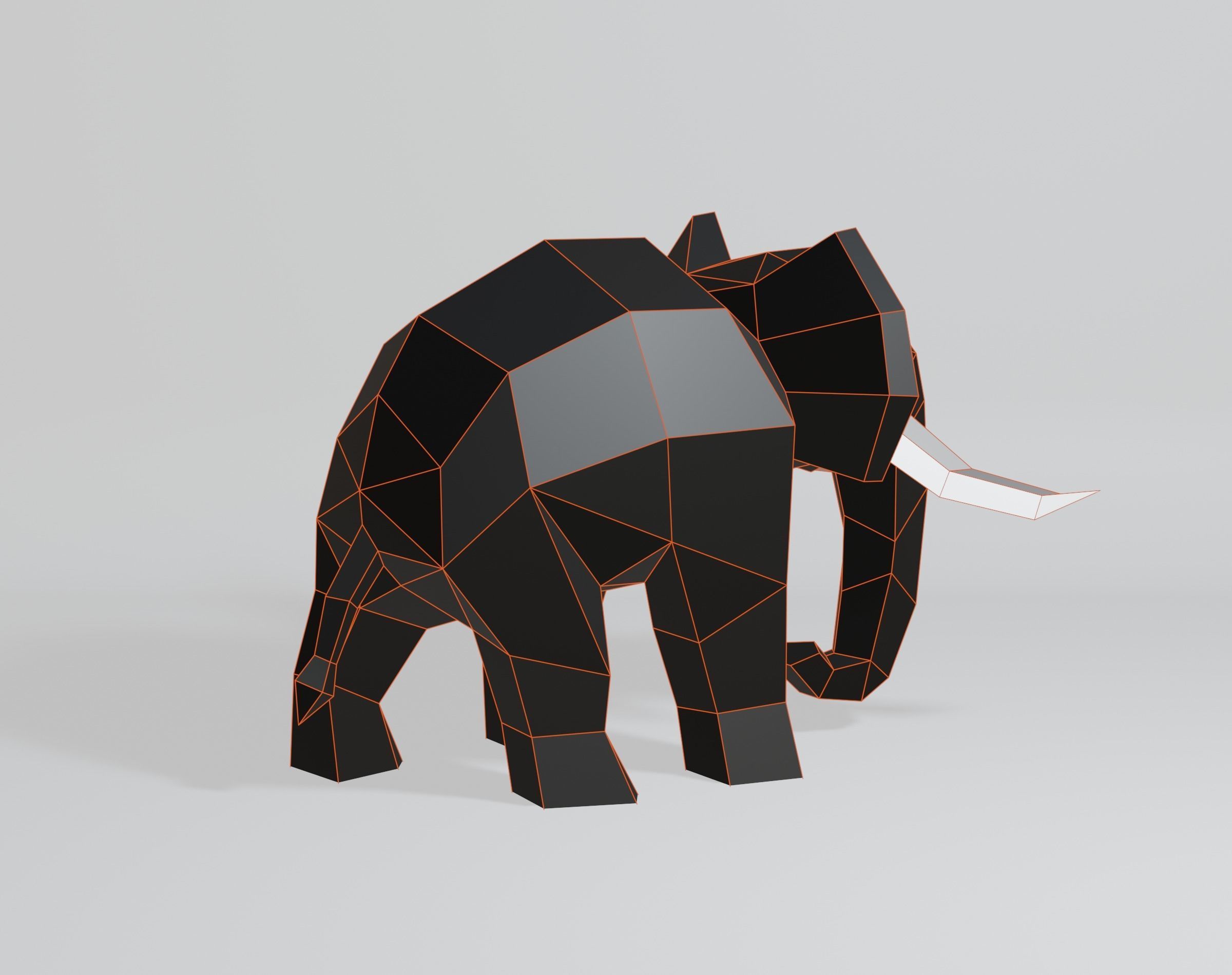 Geometric Elephant Low-poly 3D model_5