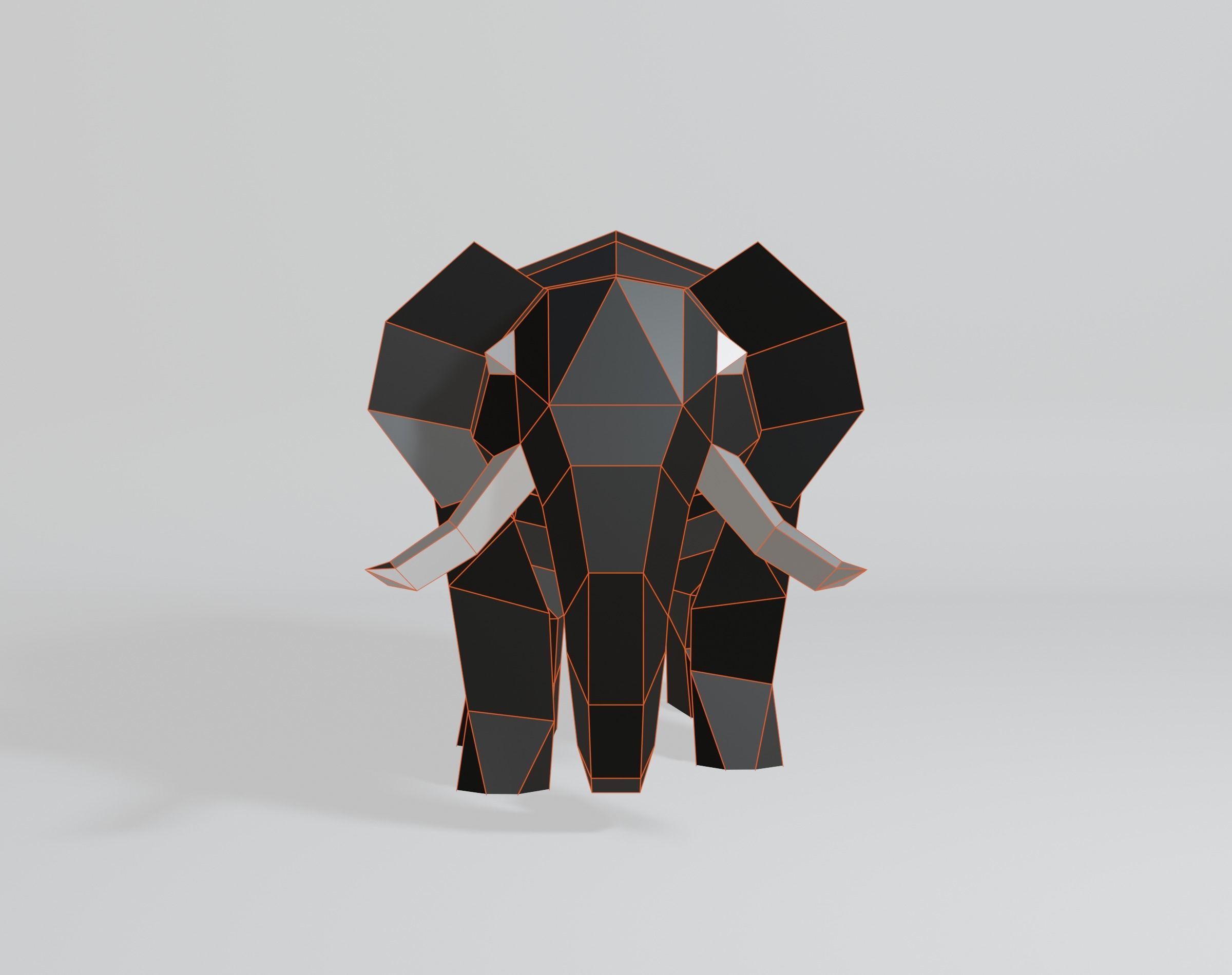 Geometric Elephant Low-poly 3D model_8