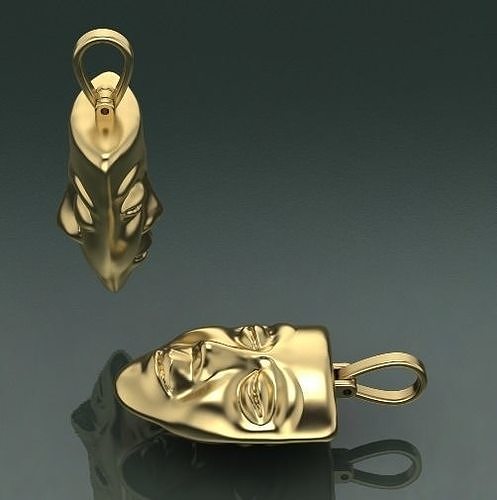Pendant Mask Comedy and tragedy Model 1627 3D print model