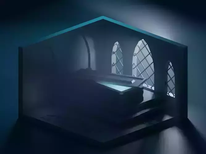 Crypt scene Low-poly