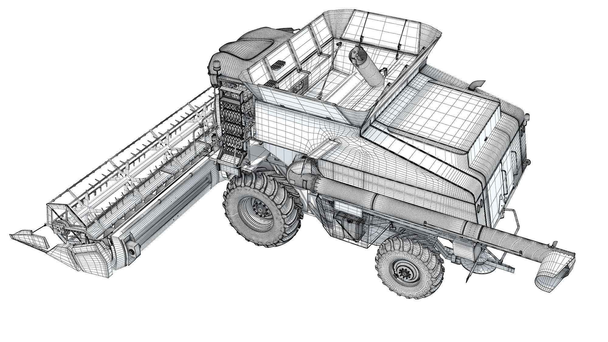 Combine Harvester 3D model_11