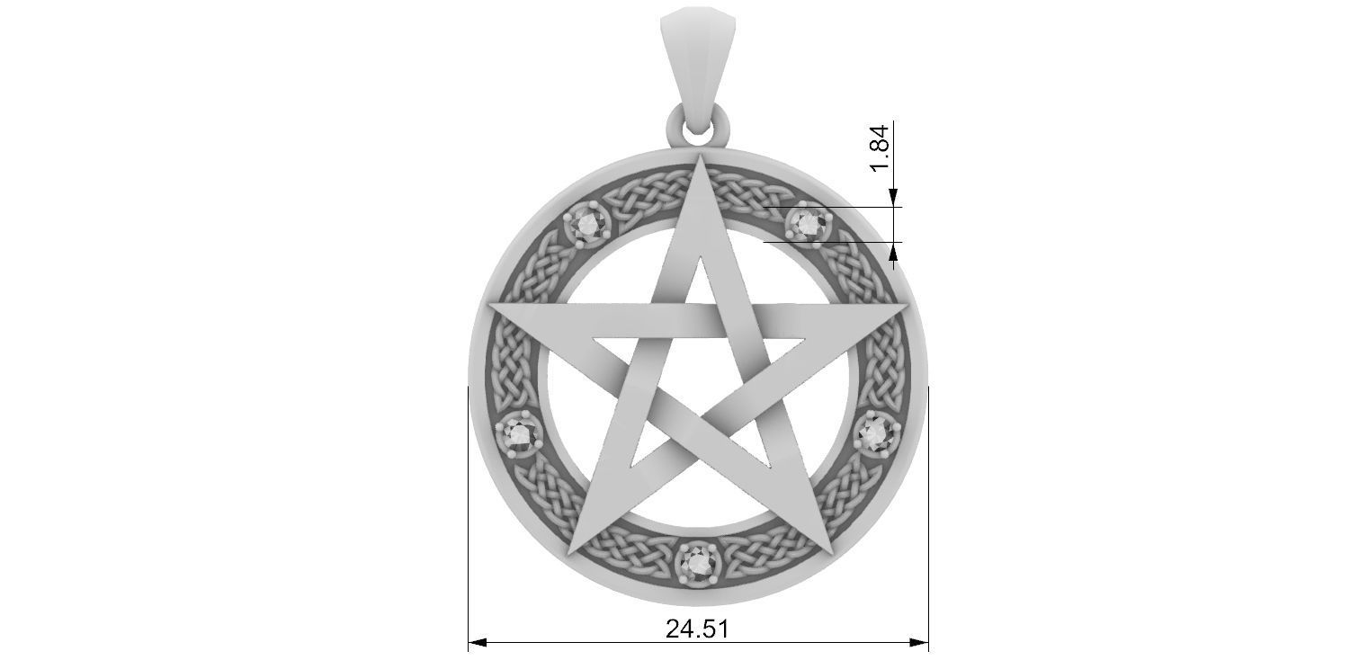 Celtic Pentagrama  3D print model_6