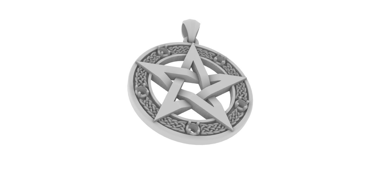 Celtic Pentagrama  3D print model_9