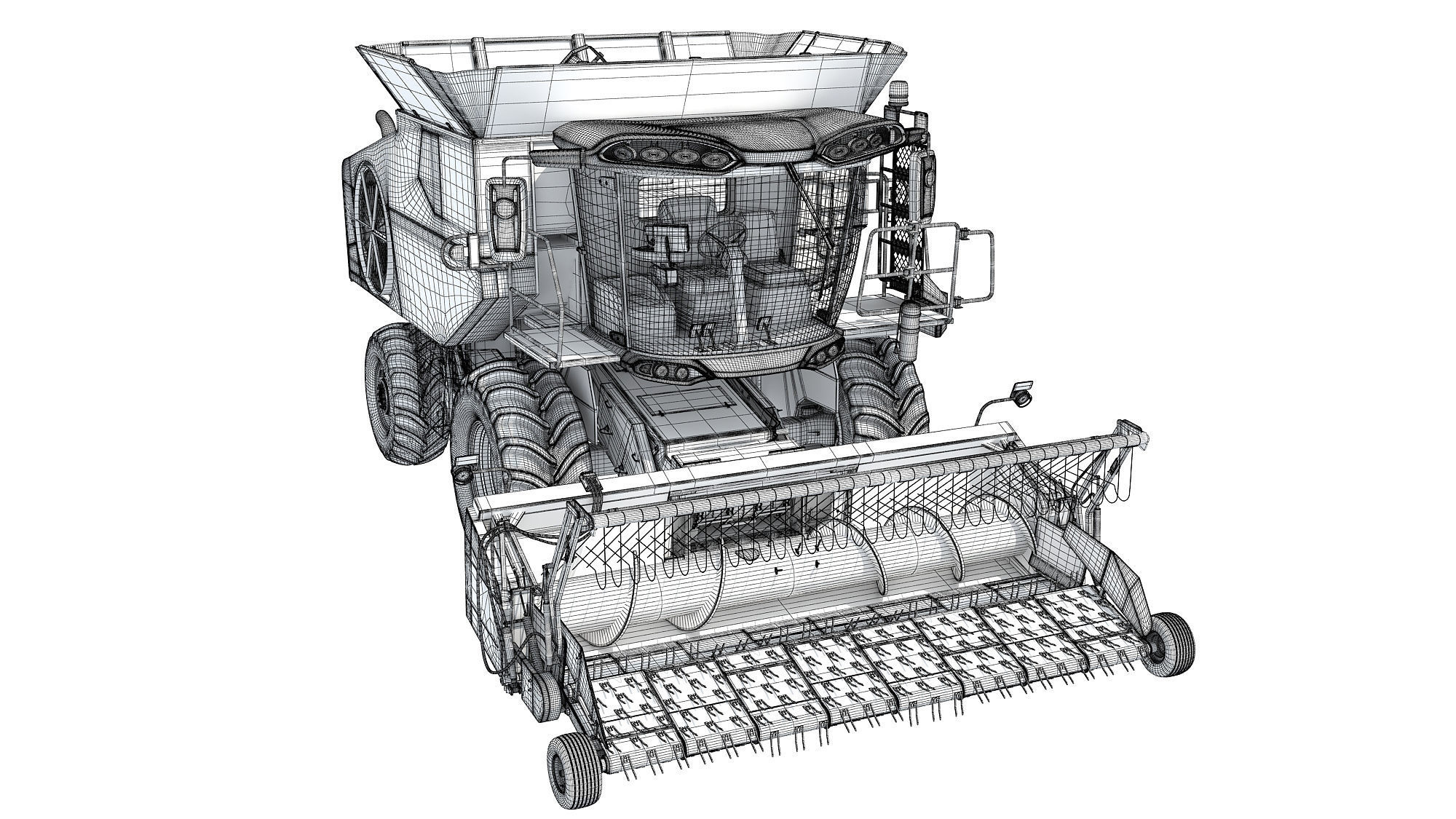 3D Harvester combine 3D model_20