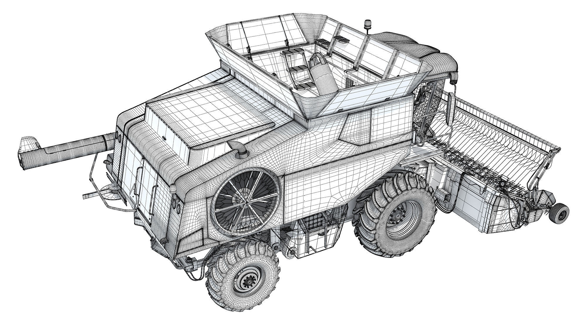 3D Harvester combine 3D model_19