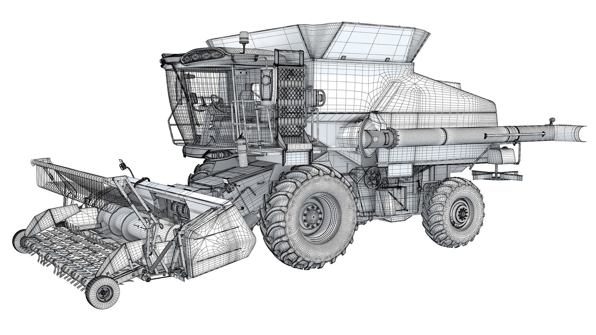 3D Harvester combine 3D model_17