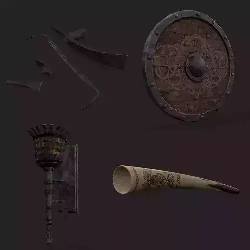 Medieval Prop Mix Thirteen 3D Model Collection