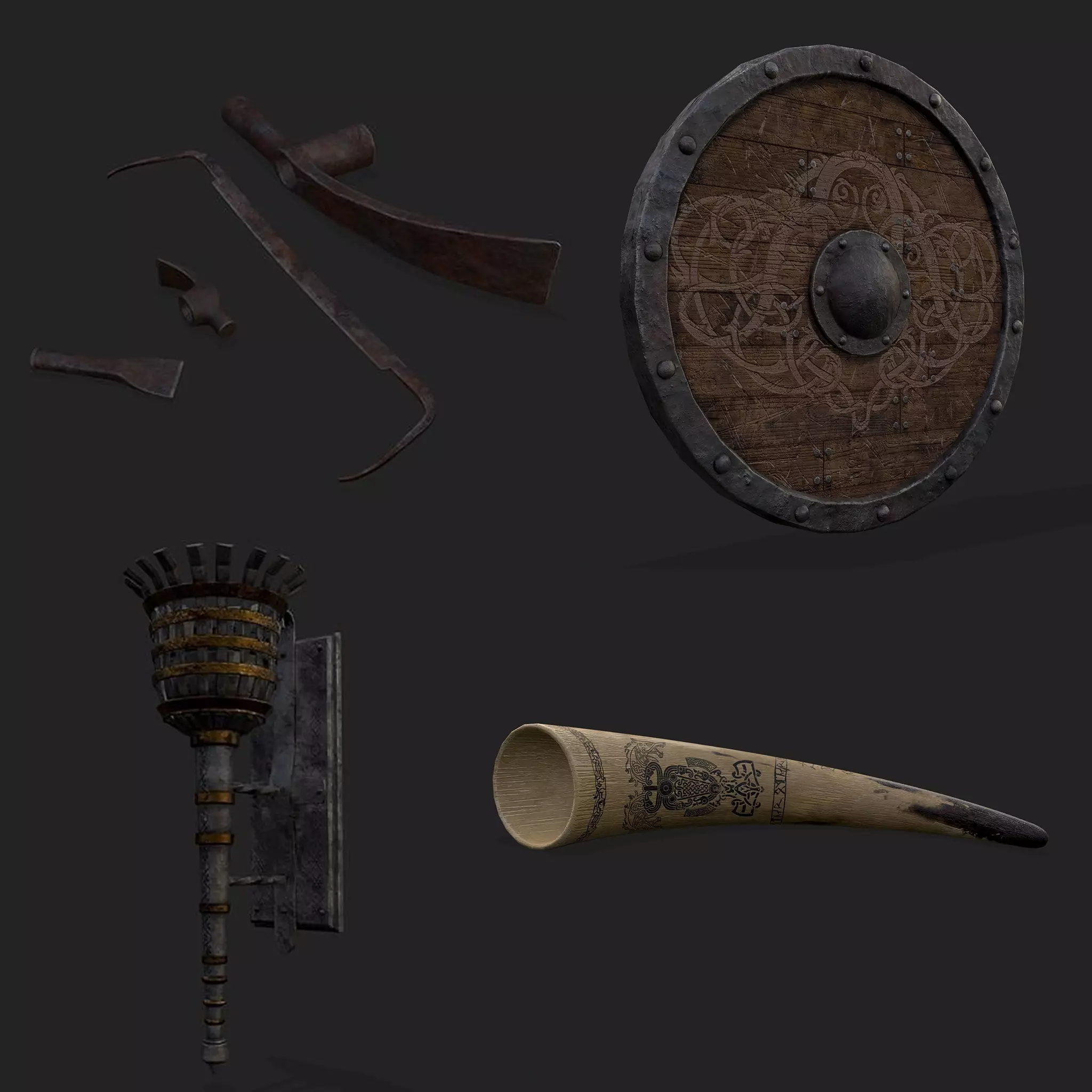 Medieval Prop Mix Thirteen 3D Model Collection_0