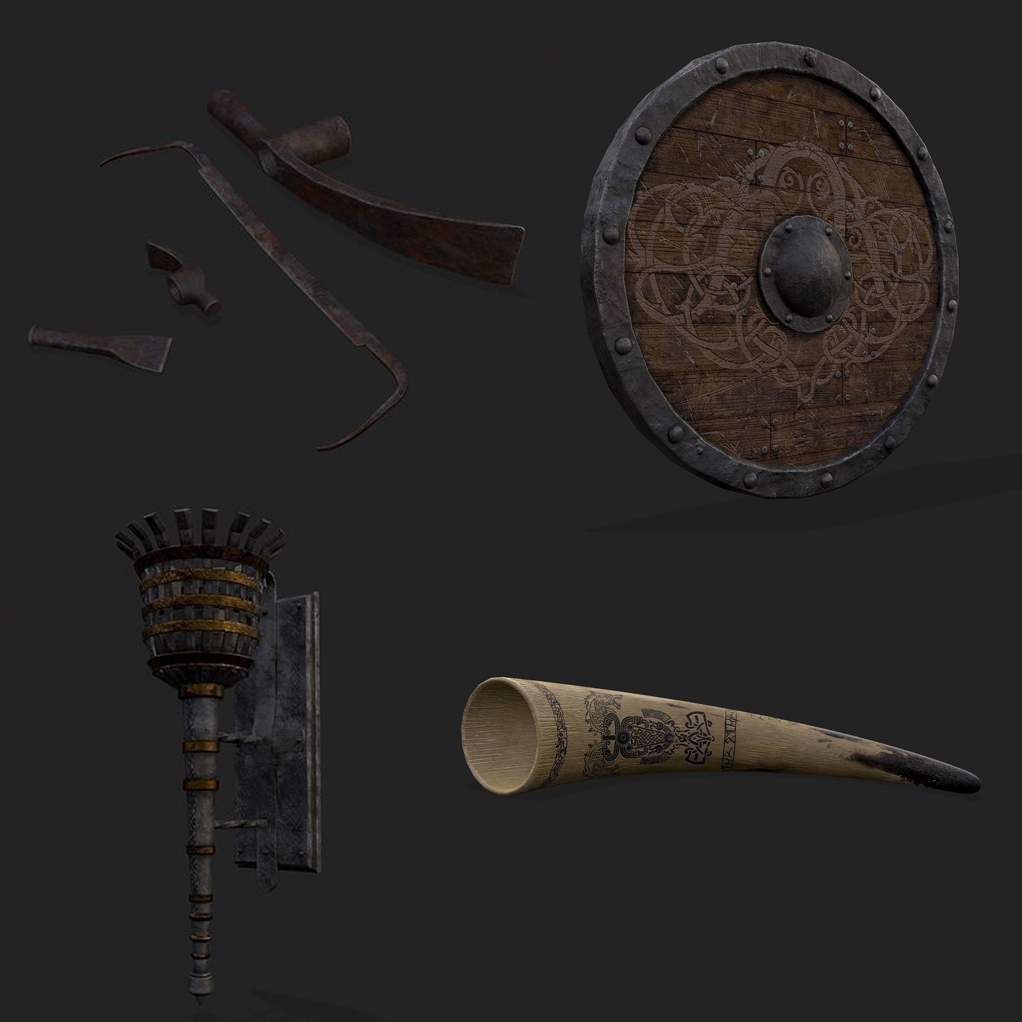 Medieval Prop Mix Thirteen 3D Model Collection_5