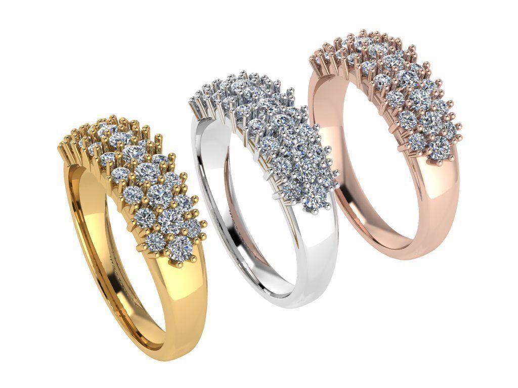 Ring202 elegant gold diamond ring 3D print model_4