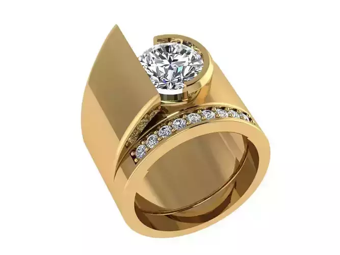 Ring203 engagement ring set gold