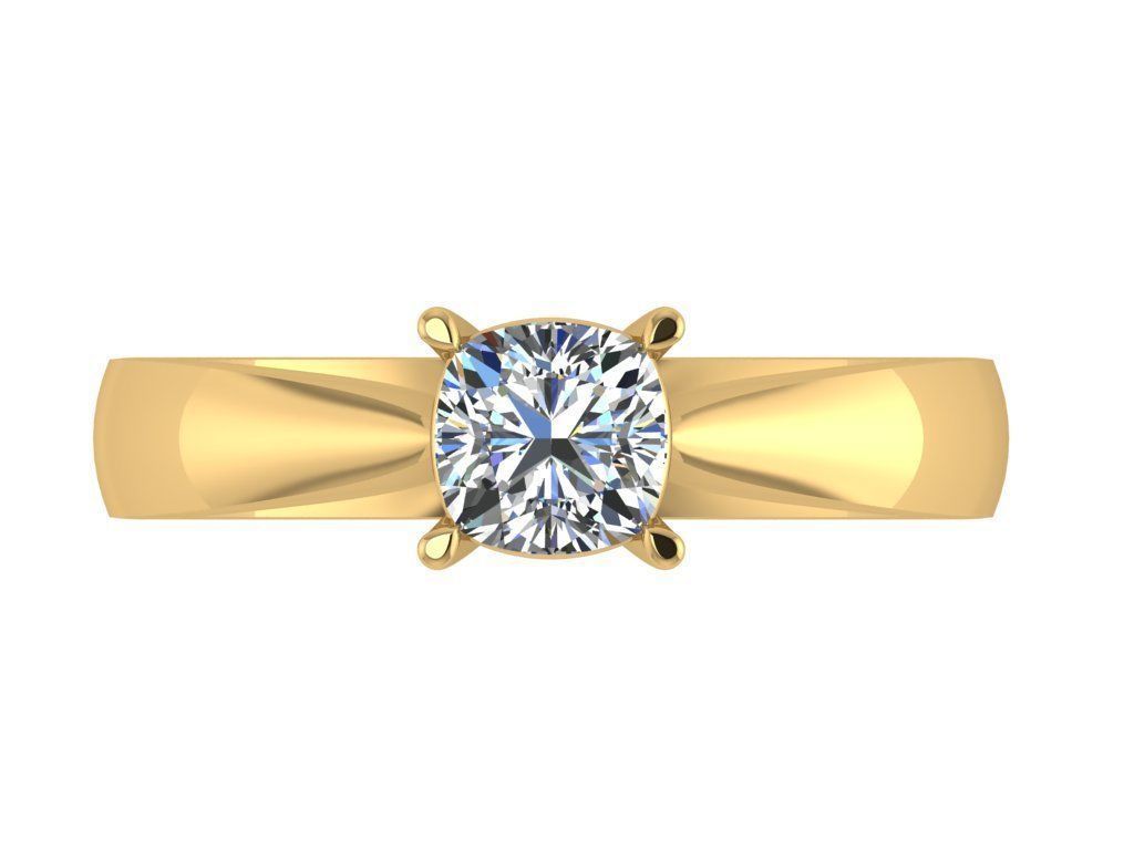 Ring204 solitaire engagement ring gold 3D print model_1